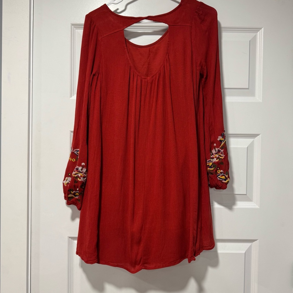 Altar'd State Red Embroidered Tunic - Picture 5 of 12